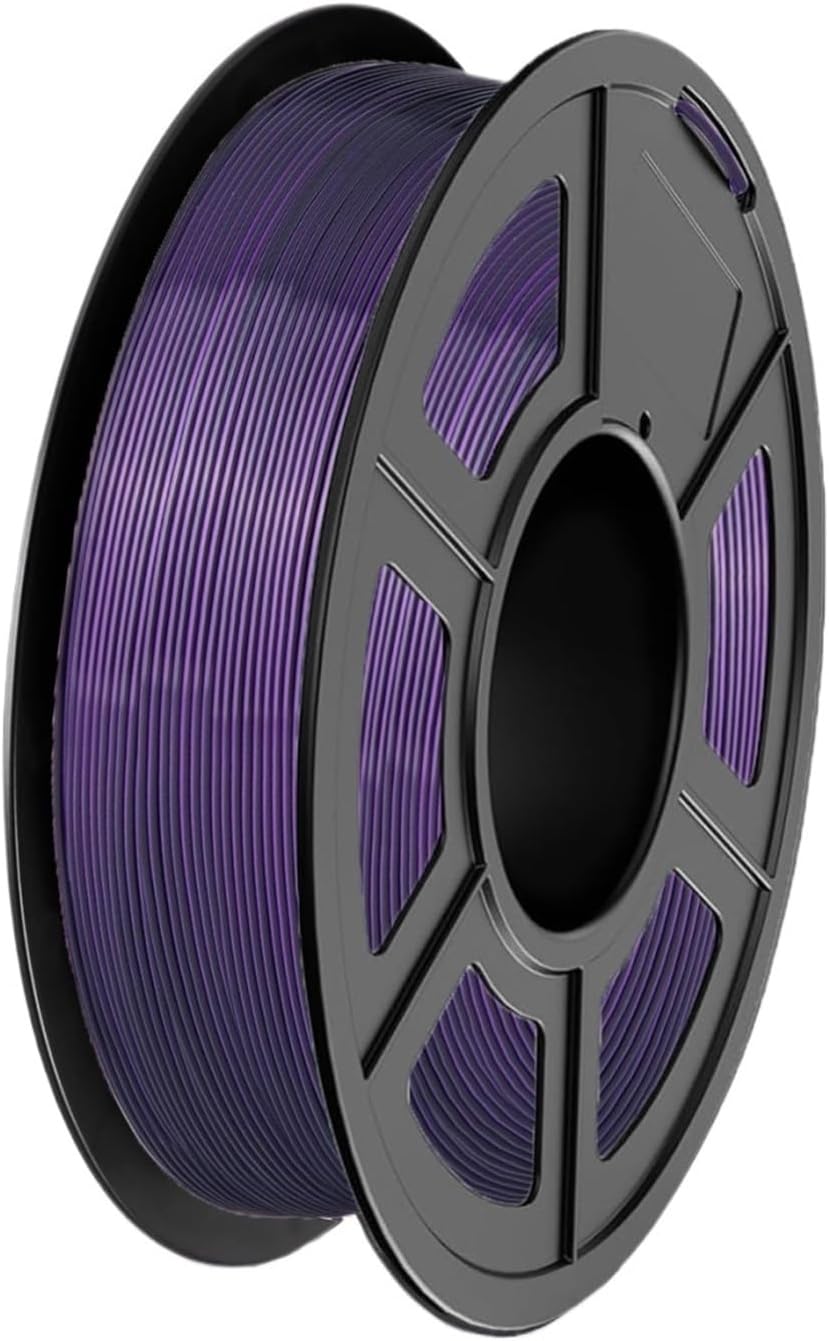 Silk PLA Dual Color 3D Printer Filament 1.75mm 1kg – Purple Black, +/-0.02mm Dimensional Accuracy