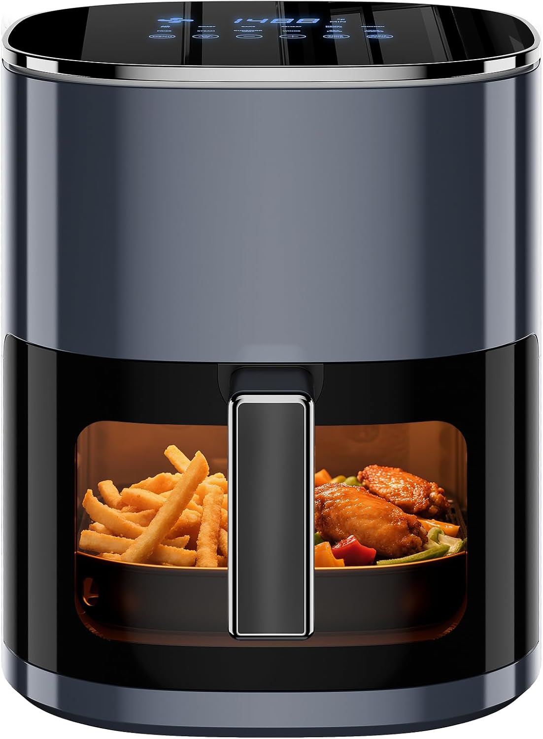 Simple Deluxe 12-in-1 Air Fryer 6.34 Qt, Digital Preset Airfryer with Visible Window, Nonstick and D