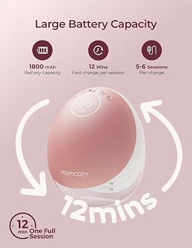 Momcozy Breast Pump Hands-Free Upgraded Mobile Flow M9 24mm, 2Pcs Cozy Red