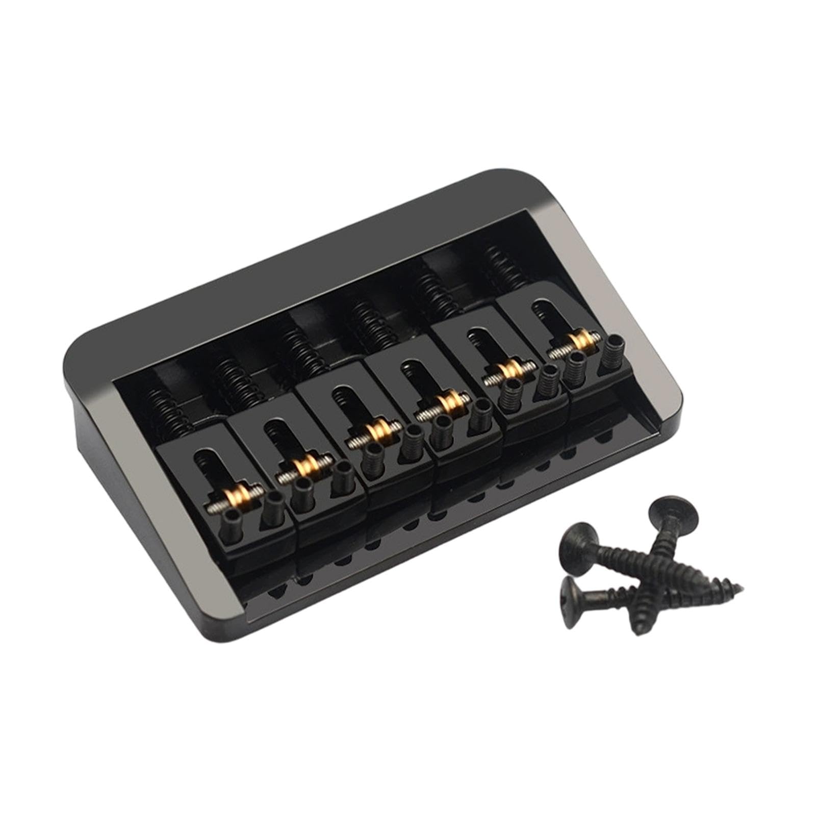 Generic Chevalet Fixe de Basse En Alliage de Zinc, Multifonctionnel avec Vis de Fixation, pour Guitare électrique et Basse, Noir