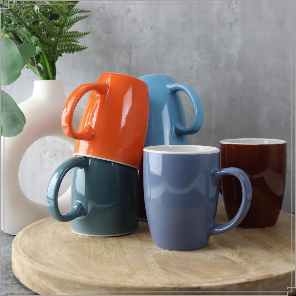 OTIX Koffiekopjes Zonder Oor Cappuccino Mokken 6 Stuks 300 Ml Koffietassen Aardewerk Bluett