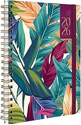 Agenda Planner Semanal 2026 Plus Botanics Tropical Leaves Vinho