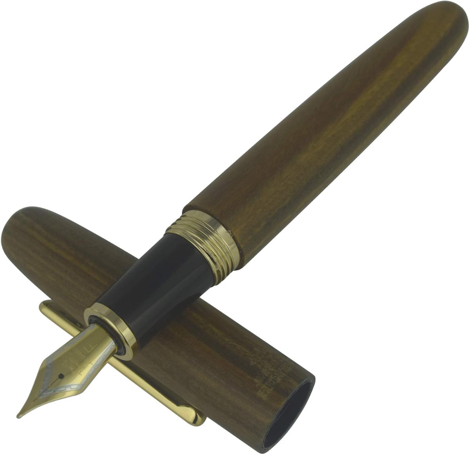 Jinhao Heritage 9056 Wooden Vintage Fountain Pen, Wood Antique Natural Pens, Fine Nib With Refillable Ink Converter, Handcrafted Collection Gift Case Set