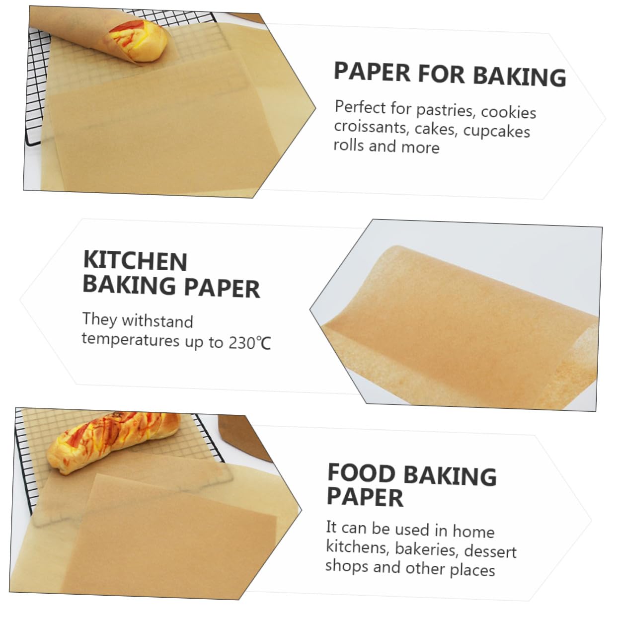 100 pièces Lot Papiers Cuisson Prédécoupés Papier Kraft Naturel Résistant Jusqu à Antiadhésifs et Polyvalents pour Barbecue Pâtisserie et Cuisson Vapeur Accessoires de Cuisine