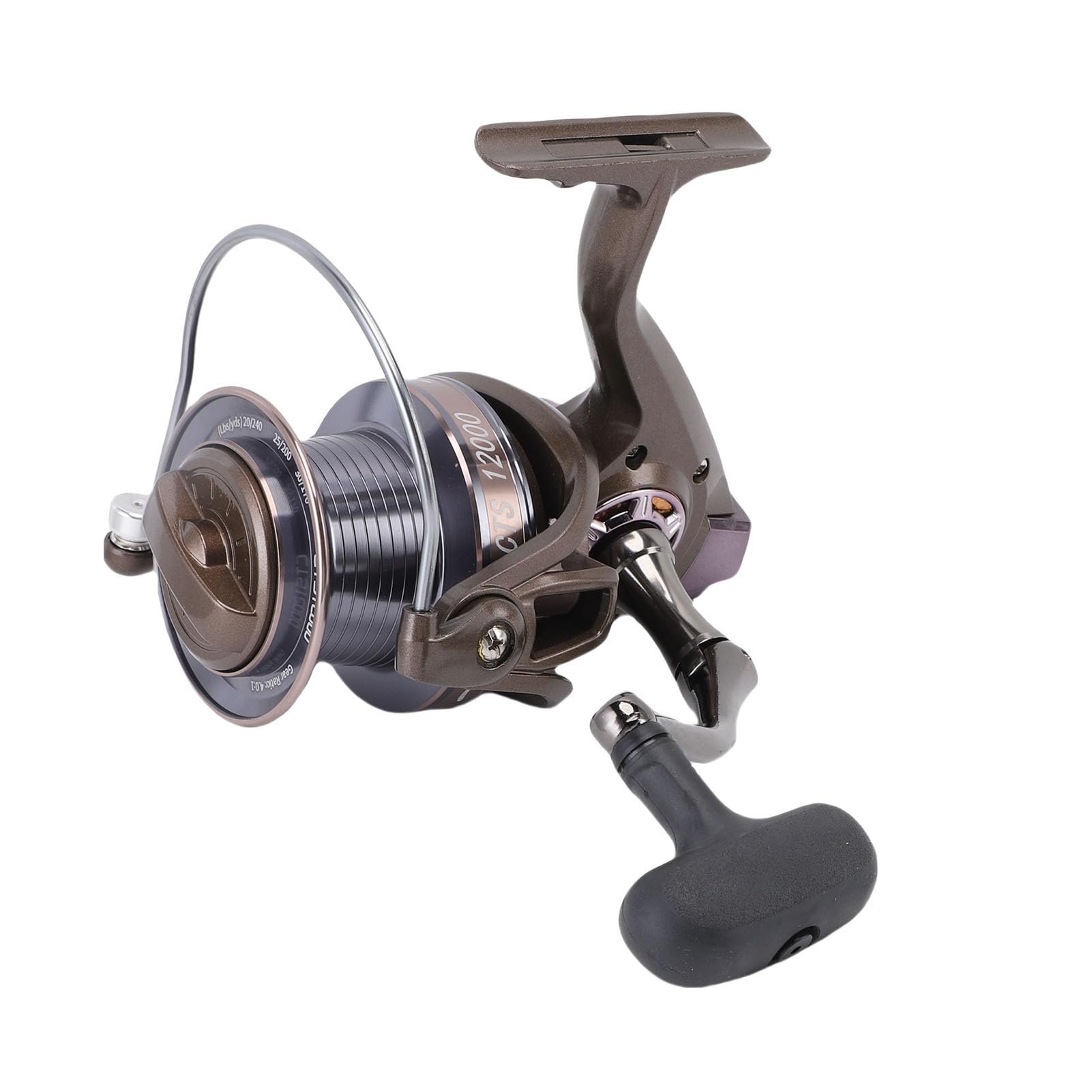 RiToEasysports Kołowrotek Spinningowy, Kołowrotek Wędkarski Casting Metalowy, Długi Odlew ze Stali Nierdzewnej Miedziana Przekładnia Mosiężny wał Główny dla Ryb Morskich Przybrzeżnych