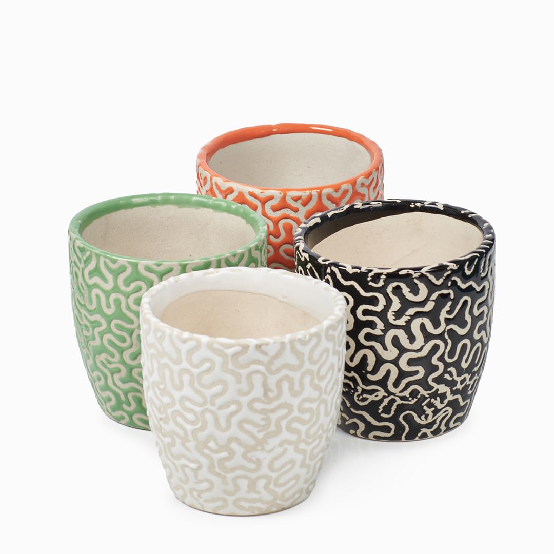 ZEEMOKAD Ceramic Gardening Indoor Outdoor Flower pots Multicolor Pack-4 (B0CLH3DSZQ) Amazon Price History, Amazon Price Tracker