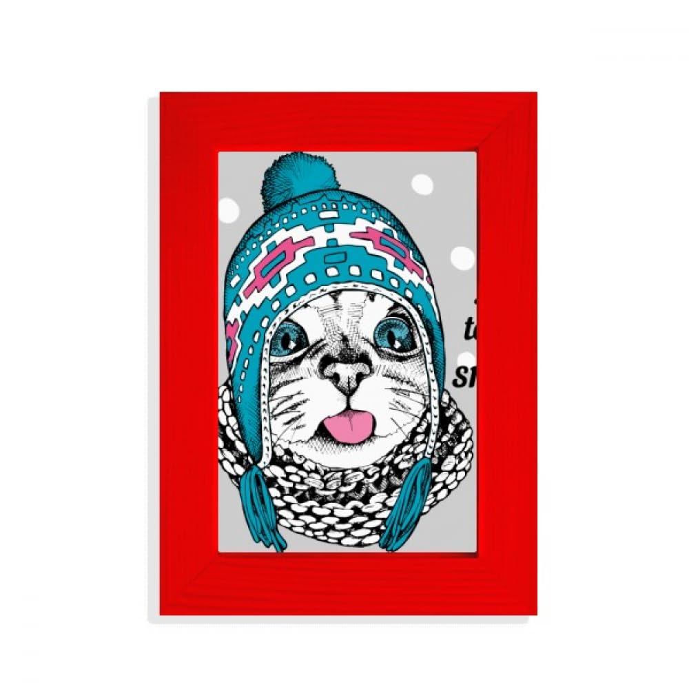 Cadre photo chat rouge The Taste of Snow pour décorer le salon