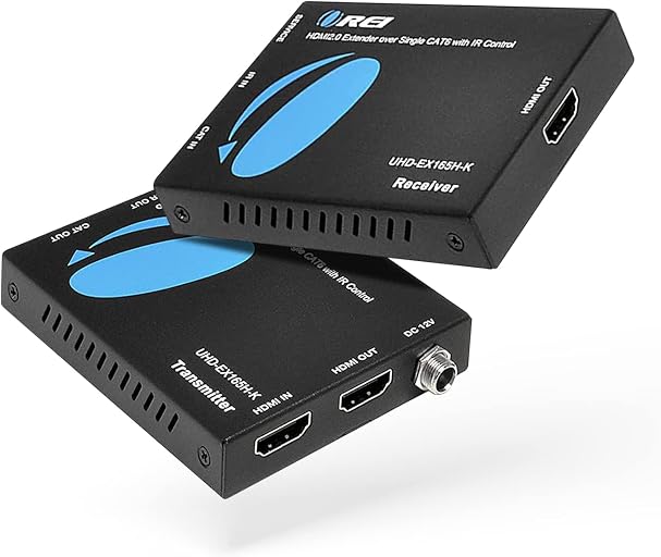 OREI HDMI Extender Over Cat6 165ft - 4K@60Hz with IR, Loop Out, EDID, PoC