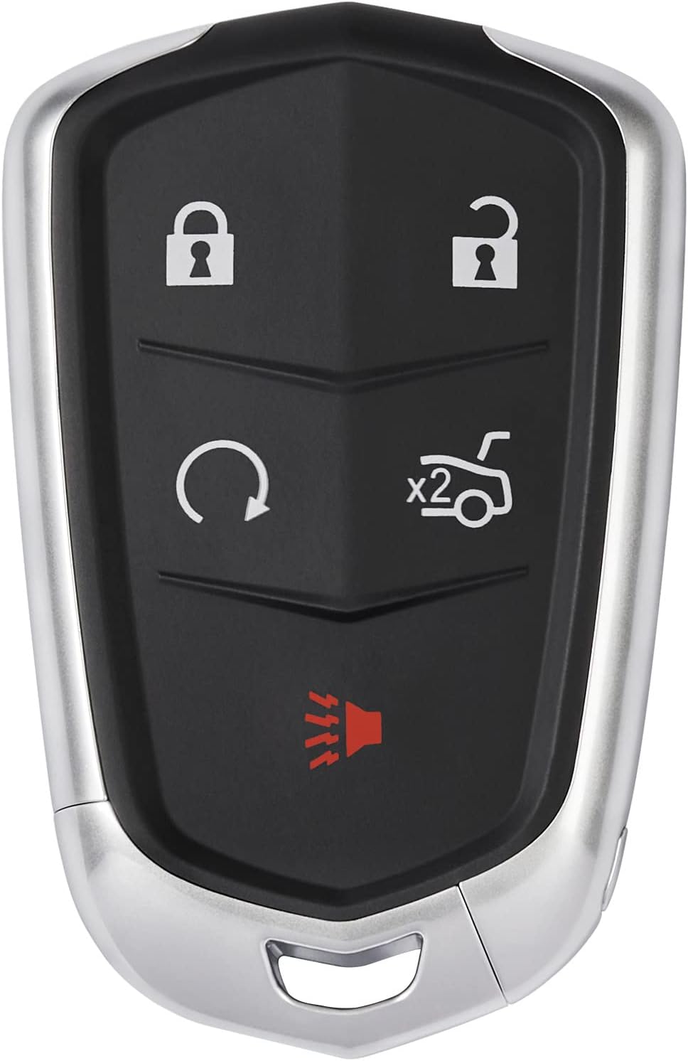 HelloAuto Key Fob Cover Shell Case Replacement Fits for Cadillac XT5 2014-2023, for ATS CTS SRX XTS Escalade Keyless Entry Remote 5-Buttons Key Case(HYQ2AB, HYQ2EB)