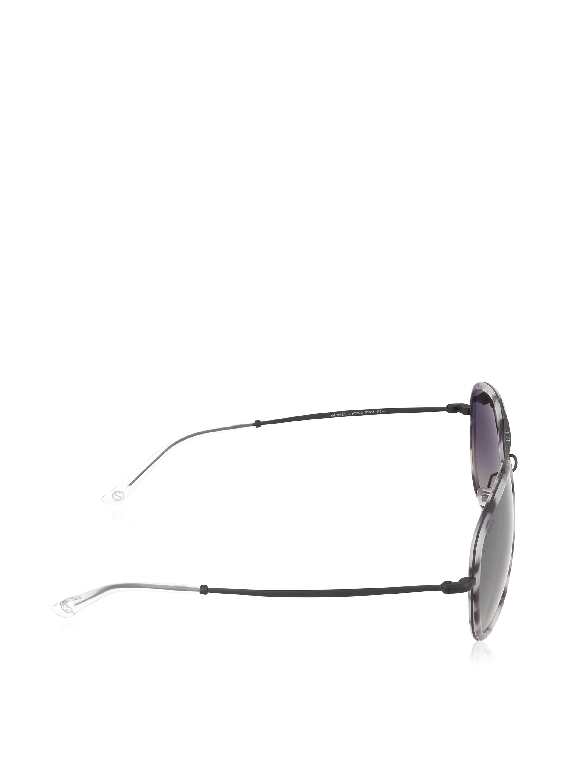 GUCCI 2245/N/S H7WLG 57 18 145 gray Havana full rim frames. Gray mirrored lenses Gucci Sunglasses Rounded Clear Gray Lens Gray Havana Color  main image 3
