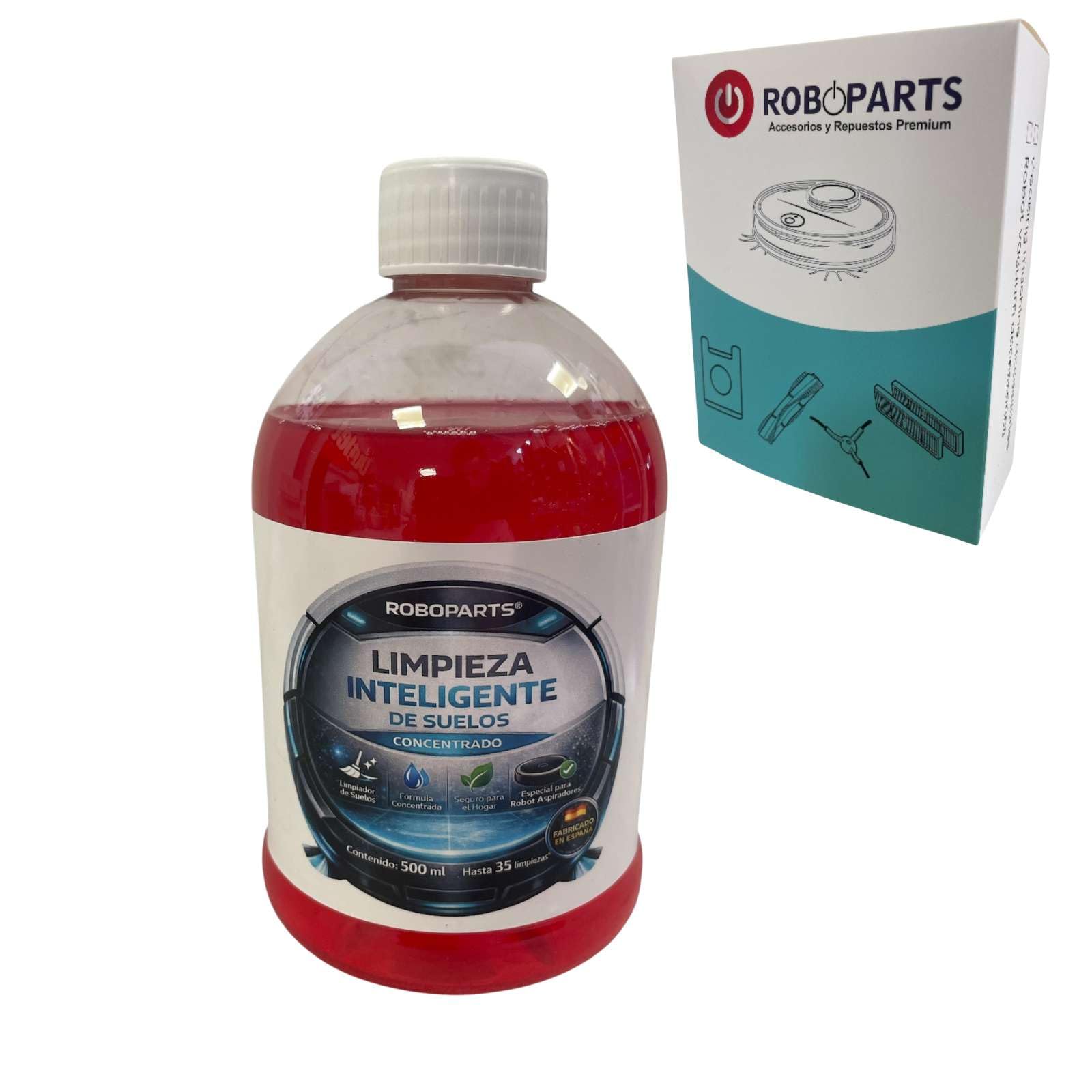 Jabón Fregasuelos Concentrado, Fórmula Especial para Robot Aspirador Cecotec Conga X70. Bote 500ml