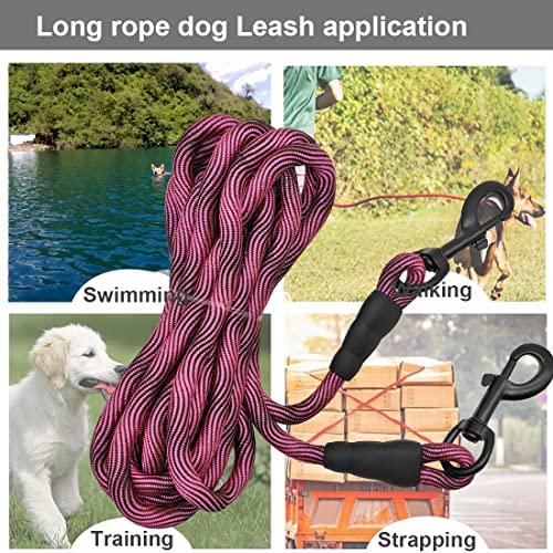 Btinesful 8Ft/12Ft/20Ft/30Ft/50Ft/75Ft Dog Tie-Out Long Tether Rope Dog Leash, Outdoor Dog Yard Leash- Large Medium Small Dogs Training, Playing, Camping,Backyard #TOP5