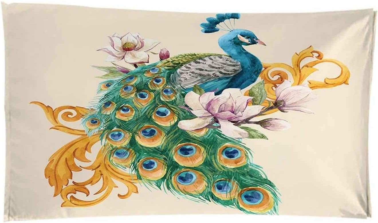 Strandtuch Tier Pfau 3D Badetuch Mikrofaser Campingtuch Schnelltrocknendes Handtuch Sandfrei Ultraweiches Reisehandtuch Tragbar Badetuch Für Reisen Strand Schwimmen Wandern XXL 200 X 200 cm -6V0J