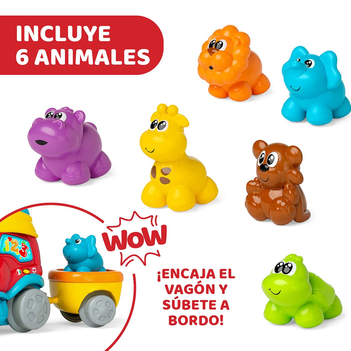 Chicco Tren Aventura, Juguete Bilingüe Español-Inglés - Set de Tren con Locomotora, Estación y 6 Animales – Juego Educativo Electrónico con Frases y Canciones– Juguete para Niños de 1 a 4 Años