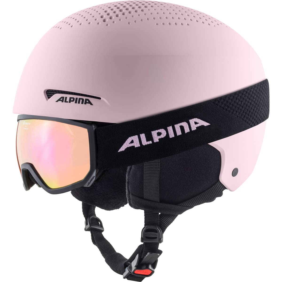 ALPINA Unisex - Bambini, ZUPO SET (+SCARABEO JR) Casco da sci, light-rose matt, 51-55 cm