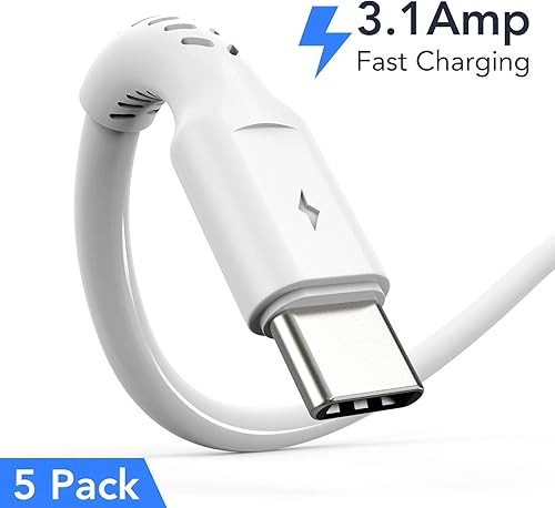 Miniatura 2 de Cable de carga corto USB C de 1 pie paquete de 5 cables de carga rápida duraderos USB A a USB tipo C 3A para estación de carga compatible con
