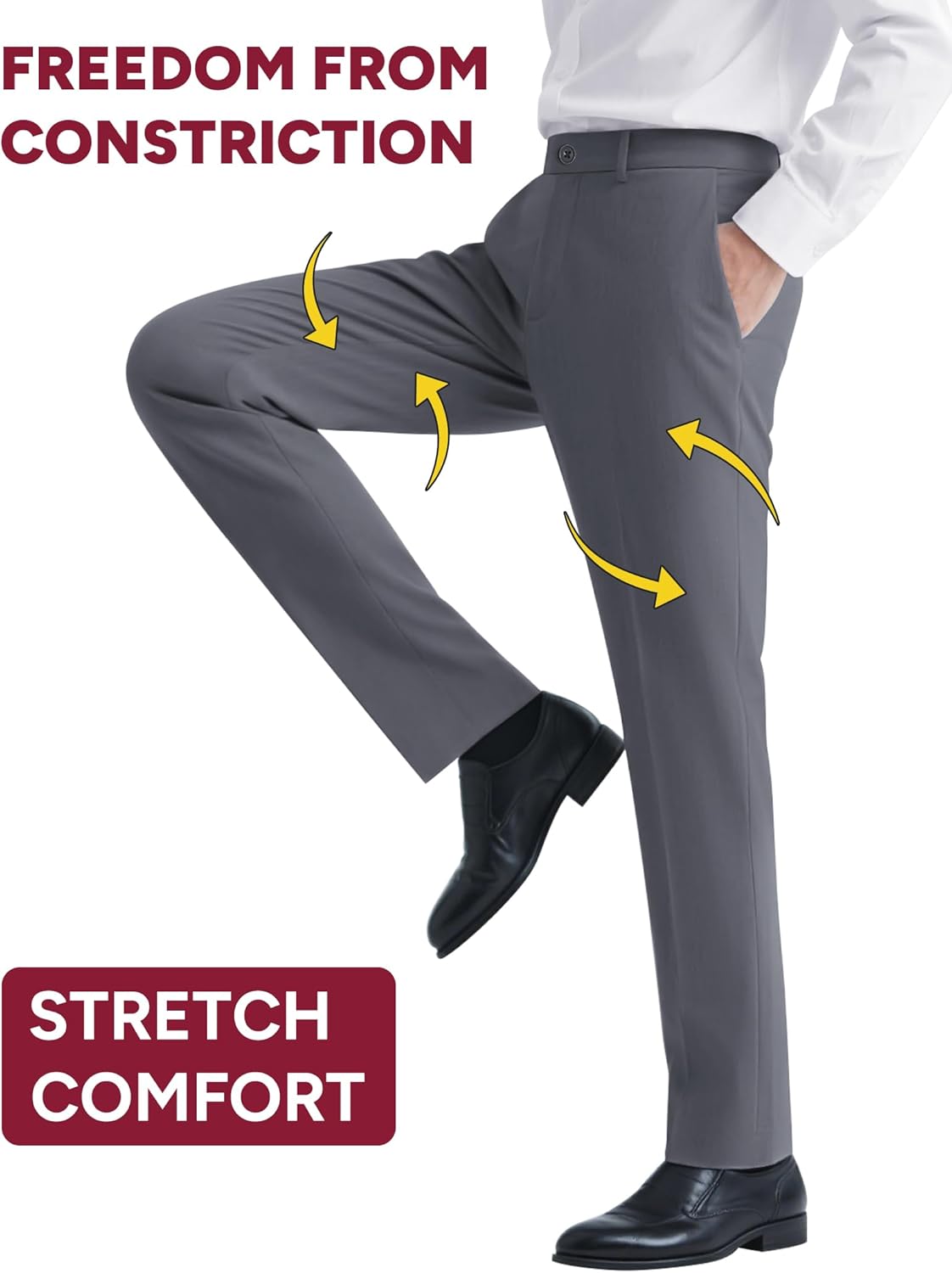 Men's Suit 2-Piece Slim Fit,Two-Button Blazer and Adjustable Waist Pants - Image 3