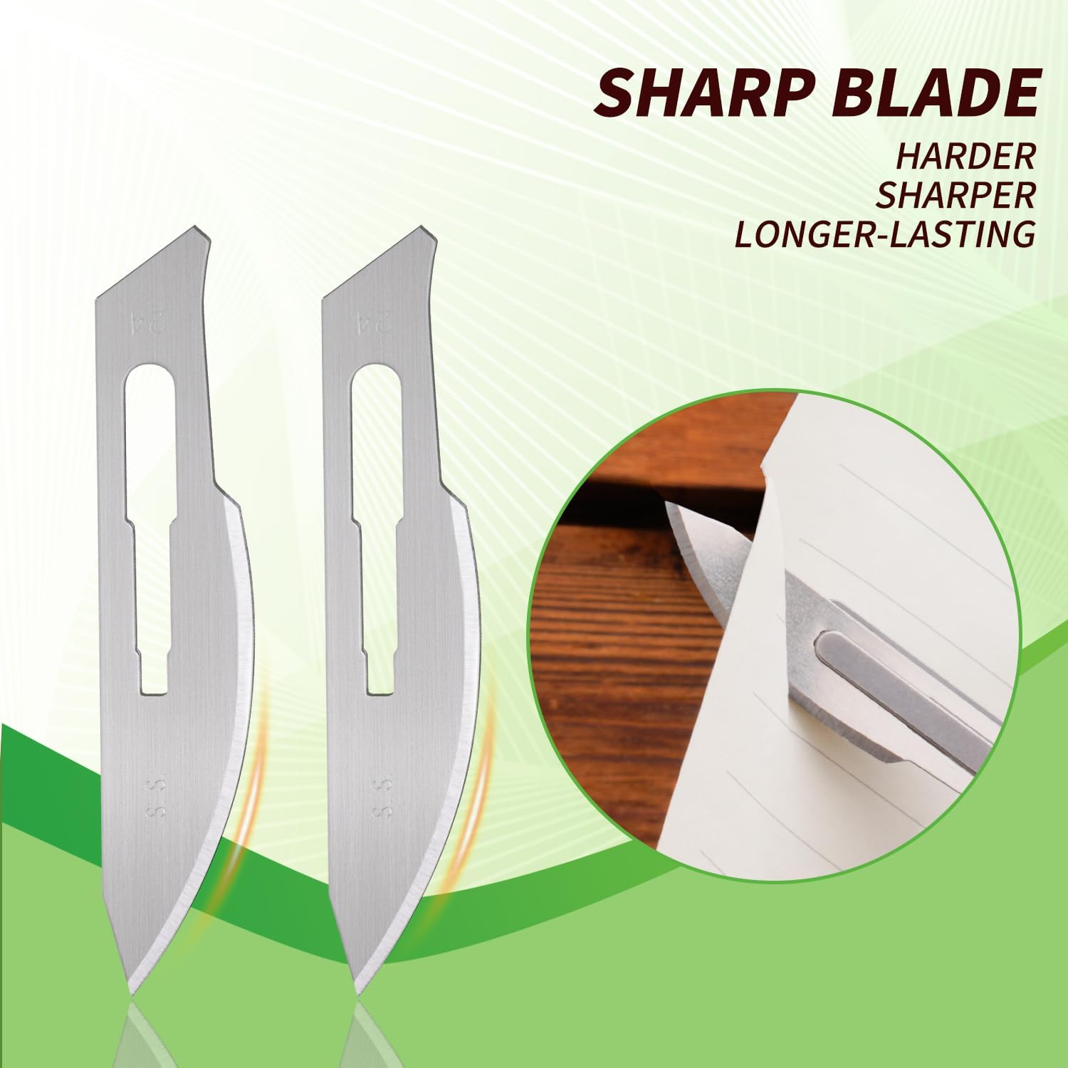 50pcs #24 Scalpel Blades Replacement Stainless Steel Blades, Utility Knife Blades for Precision Cutting Craft Use & DIY Projects