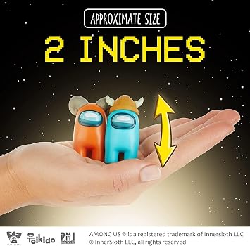 Crewmate Figures | 8 Collectibles in 1 Box | Merch Incl. The Peeled and The Clogged | 2 Hidden Impostors | Mini Toys with 5 Addl Hats
