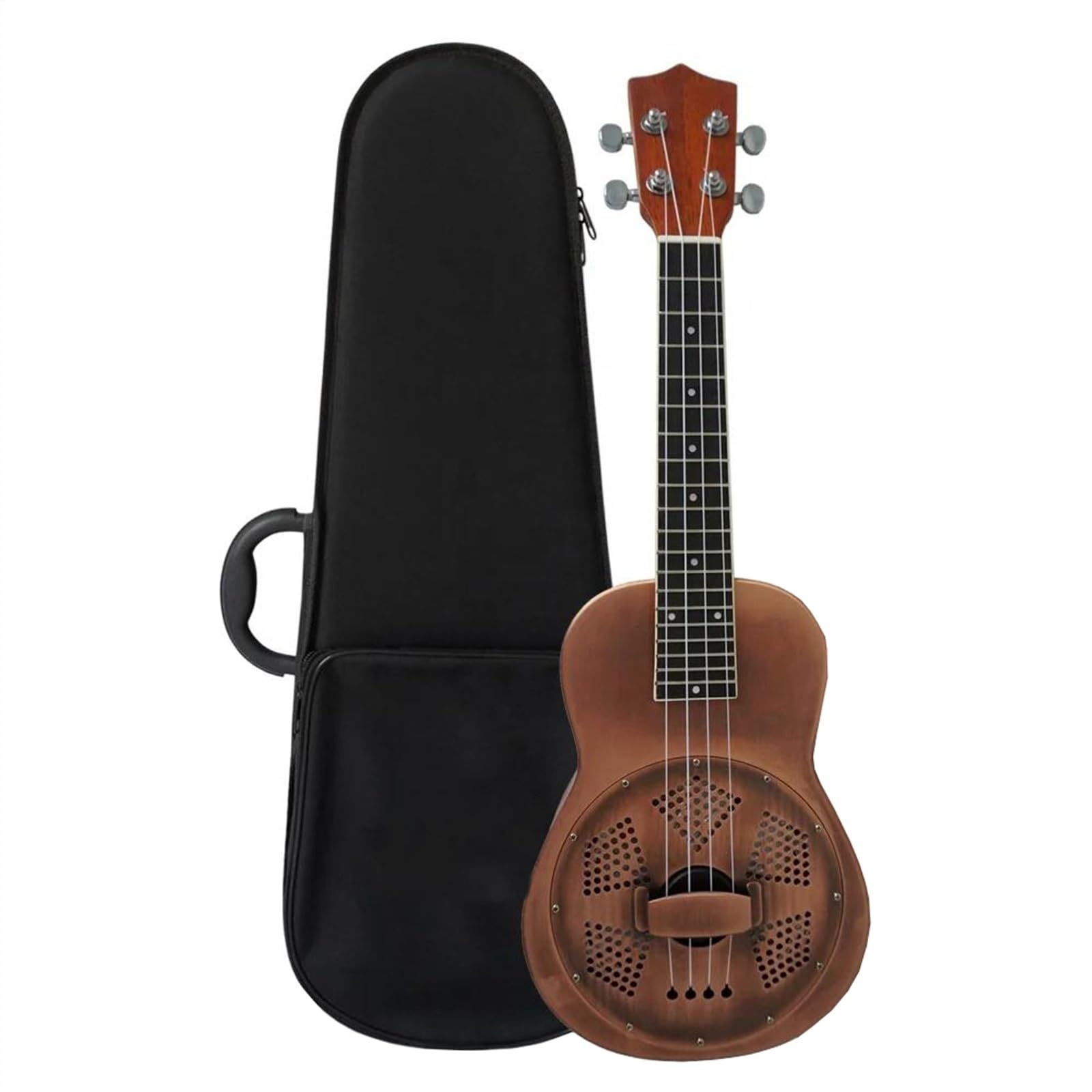 24-Zoll-Konzert-Ukulele, Mattrotes Kupfer-Finish, Messingkorpus, Ukulele Mit Hartschalenkoffer Ukulele für Anfänger