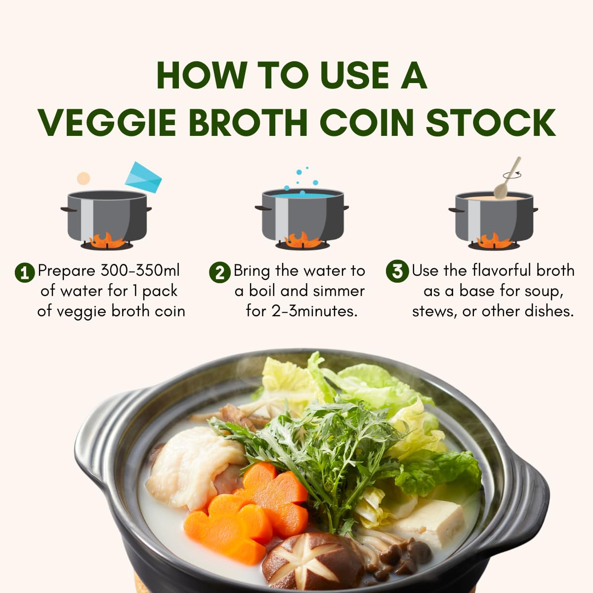 Japanese Vegan Umami Dashi Stock Coin (4g x 20 Pieces) - No MSG, No Additives, All Natural Ingredients Perfect for Traditional Umami Broth Dashi Packet Soup powder granules Perfect Base for Soups, Stews, Stir-fries