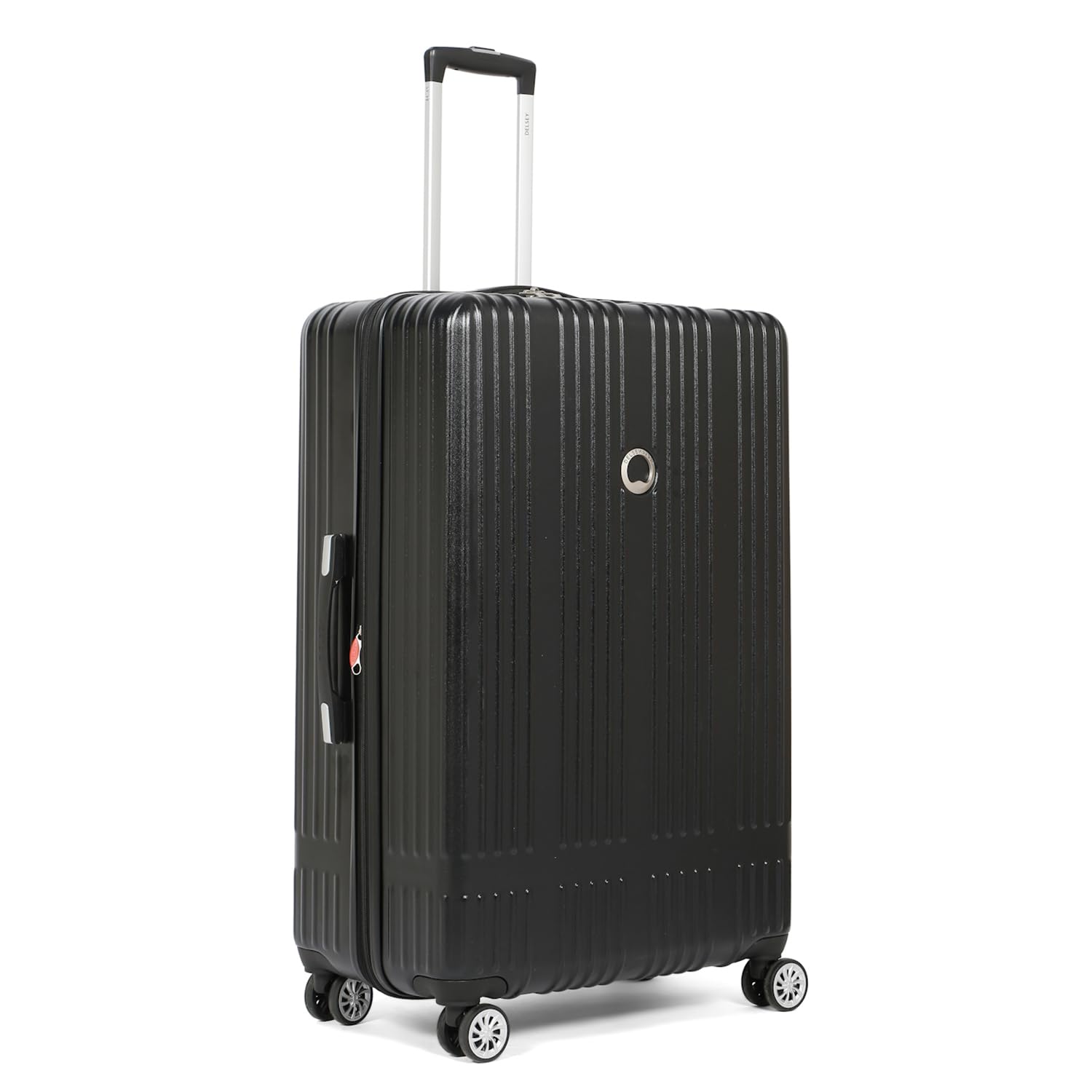 IRINE 78 CM Large Check-in Polycarbonate and Expandable 4 Double Wheels Black Hard-Sided Trolley Bag/Suitcase/Luggage