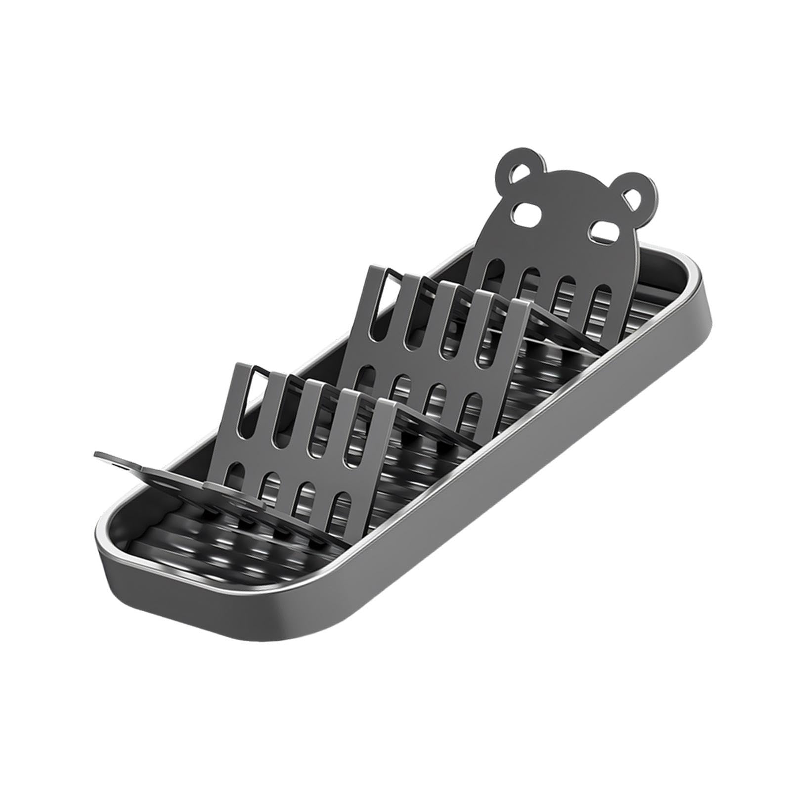 alloneslife W Shape Soap Shelf for Shower and Kitchen 3 Slot Soaps Container Holder for Bathroom Countertop Organization W Shape Holder