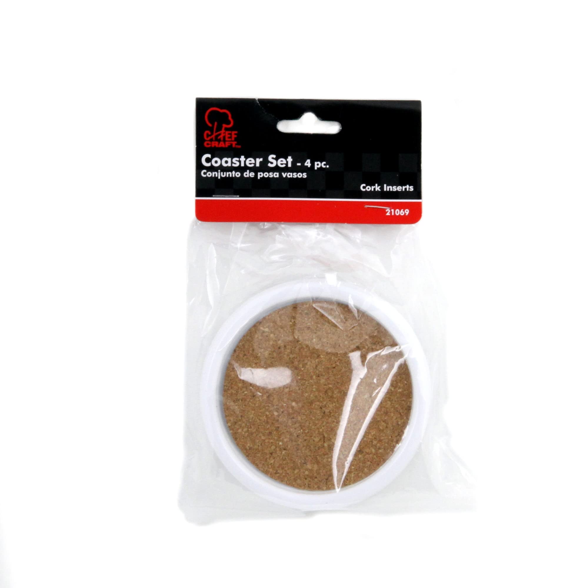 Amazon.com | Chef Craft Basic Cork Coasters with Plastic Frame, 4