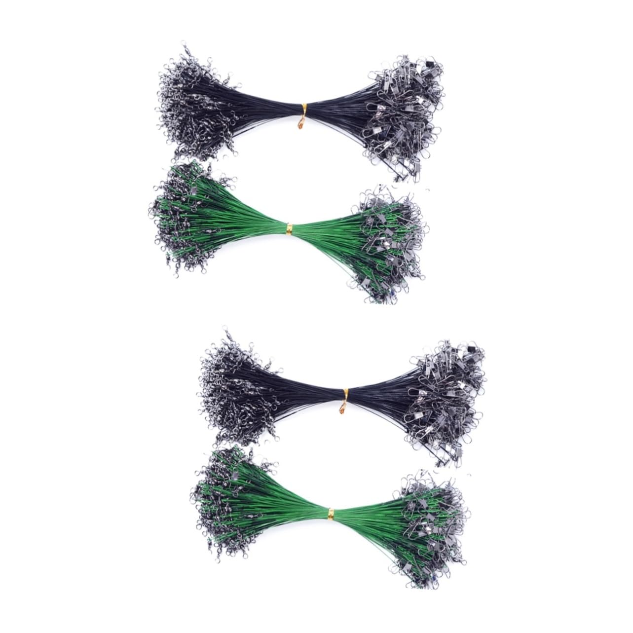 BESPORTBLE 2sets 15cm Steel Wire Lure Line Fishing Leader Set for Outdoor Fluorocarbon Line Accessories Wire for Saltwater/Freshwater Fishing 50pcs*2