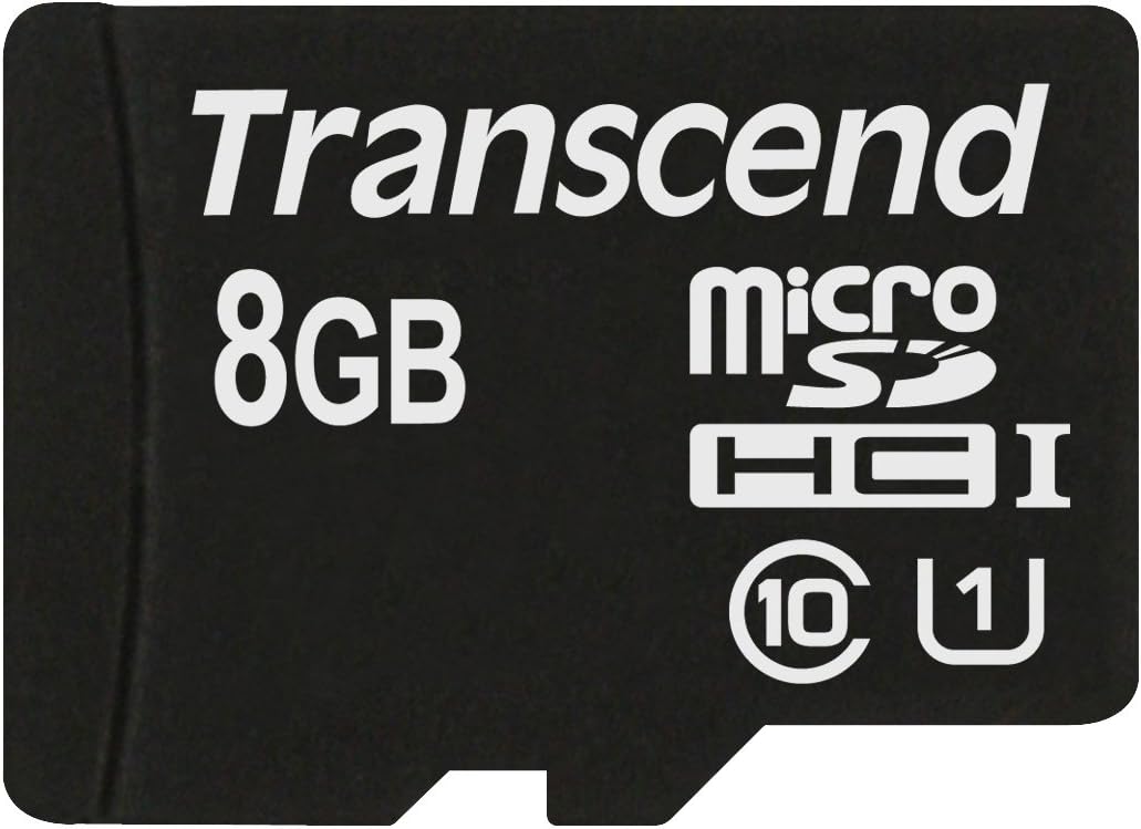 Transcend 8 GB microSDHC Class 10 Uhs-1 Memory Card with Adapter (TS8GUSDU1)