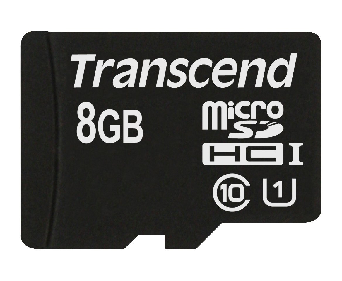 Transcend 8GB MicroSDHC Class10 UHS-1 Memory Card with Adapter 45 MB/s (TS8GUSDU1)