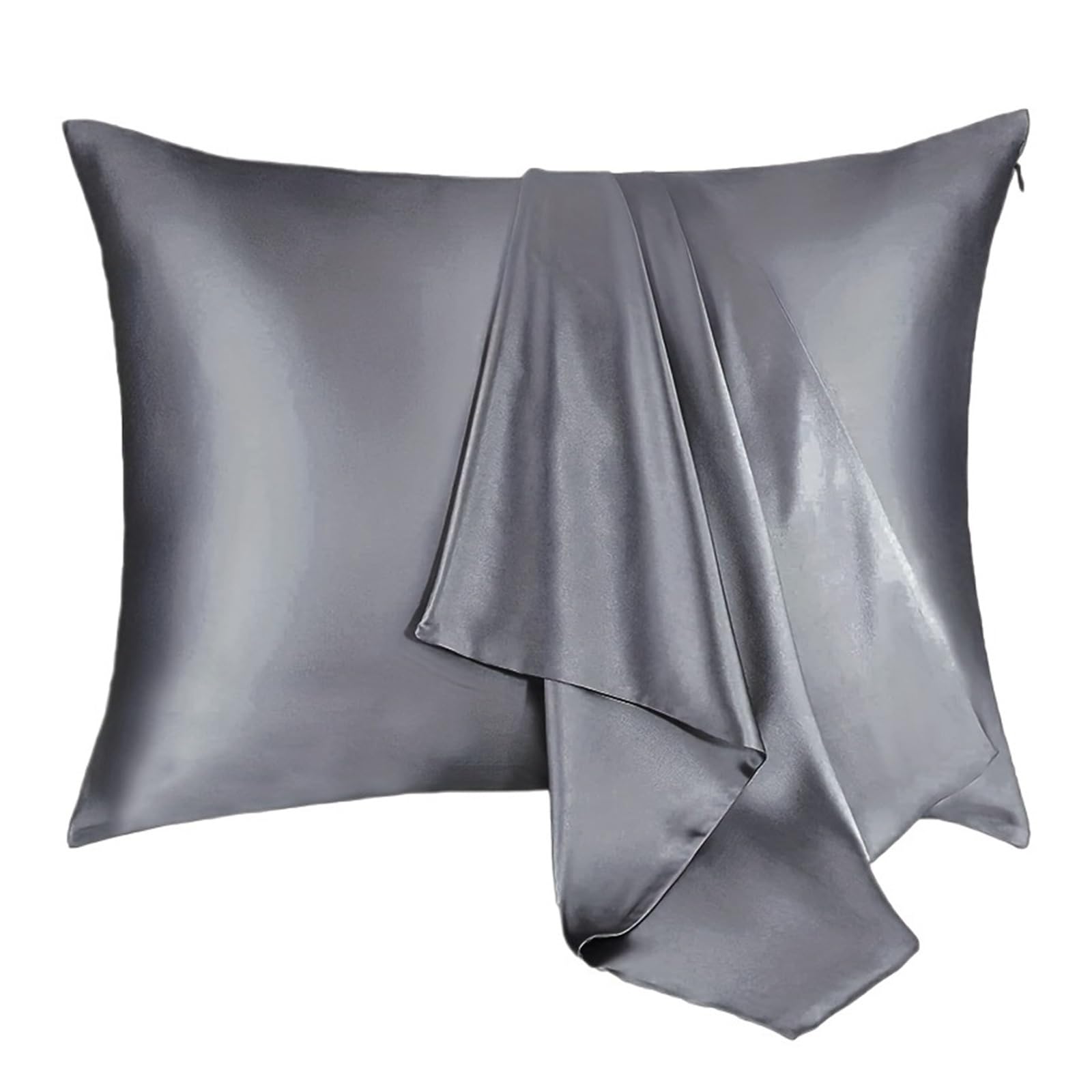 Silk Pillowcase Silky Satin Pillowcase Count For Hair And Skin Breathable Both Sides Satins(Grey)