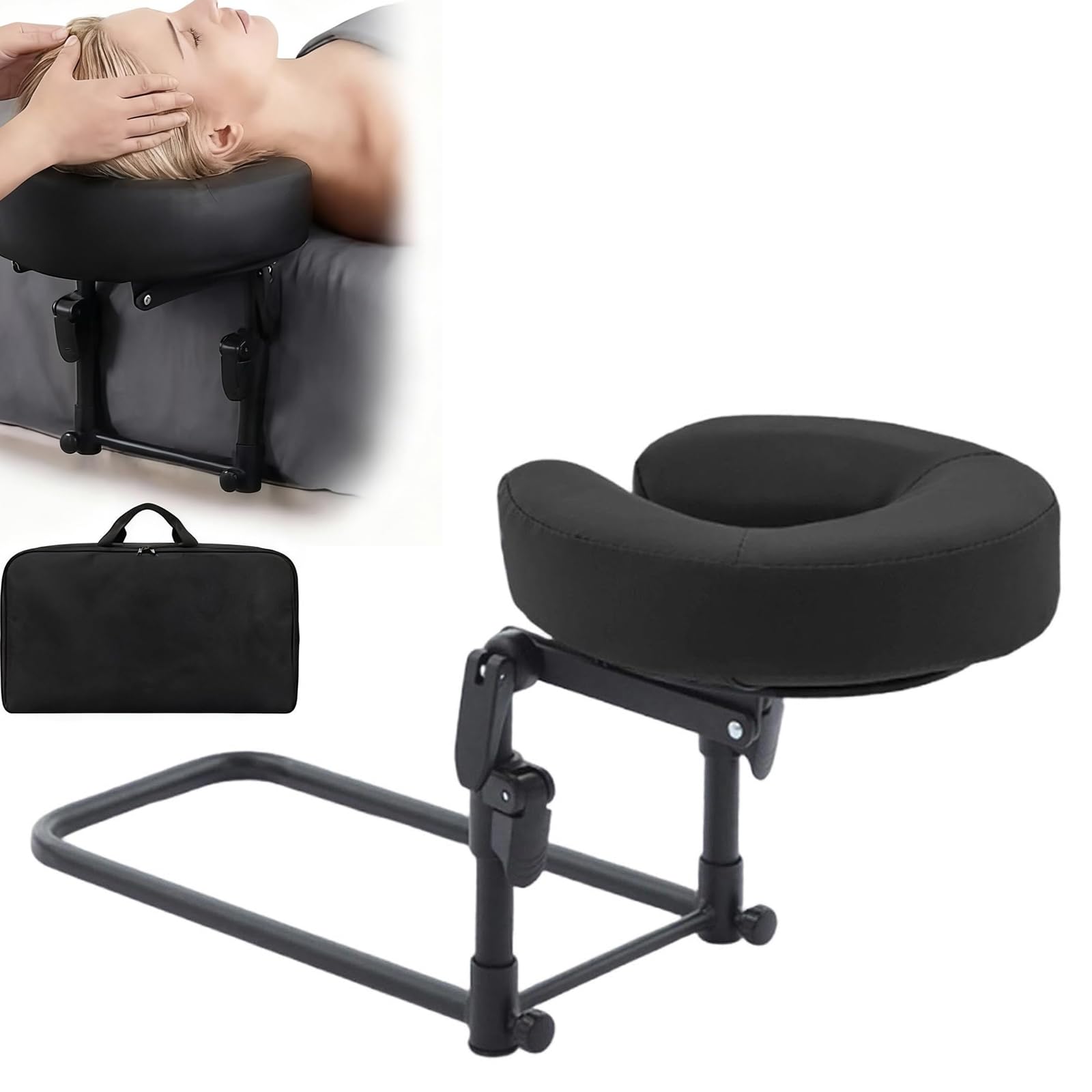 Almohada facial plegable para spa en casa con reposacabezas de masaje ajustable portátil