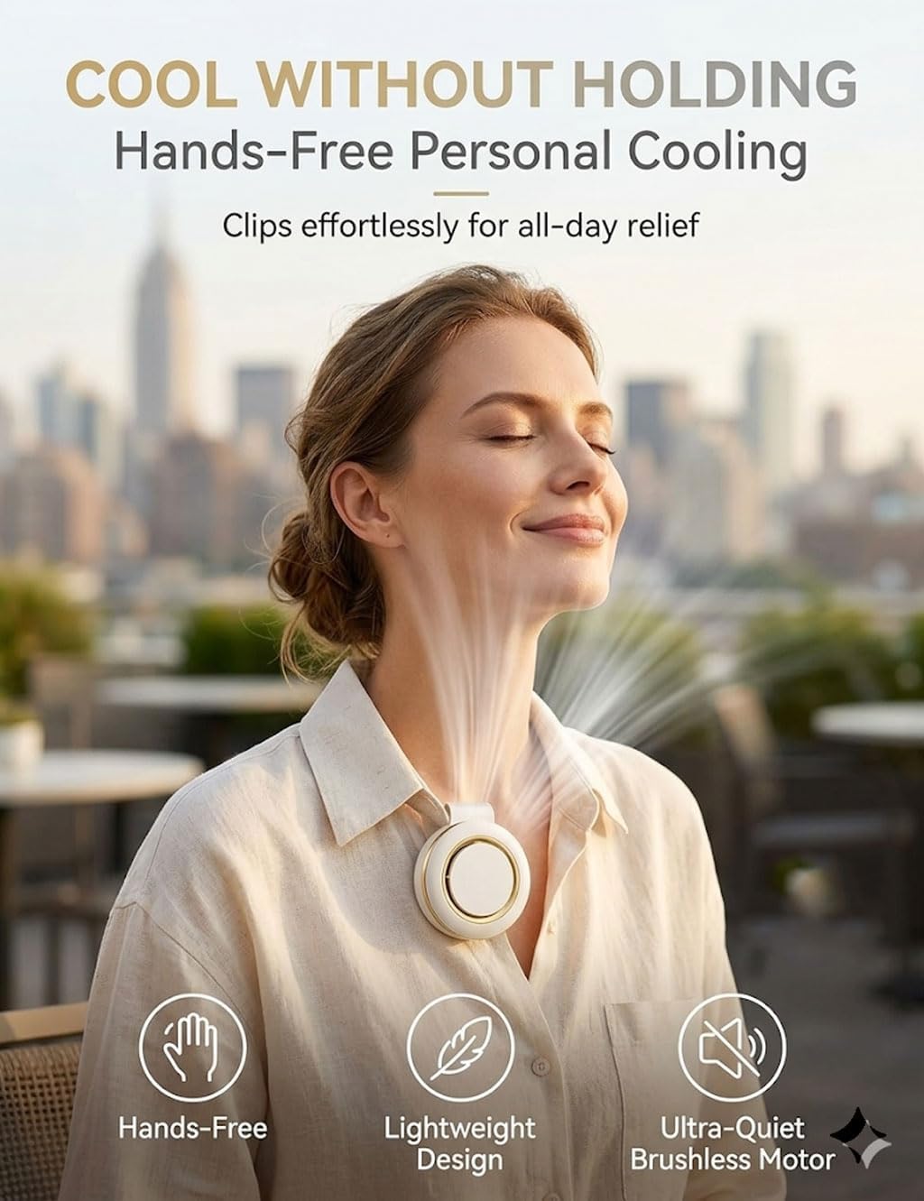 Portable Silent Mini Bladeless Electric Fan, 360° Rotatable Clip On Fan for Shirt & Waist, Adjustable 3-Speed Suspended Whirlwind Fans, for Outdoor & Travel & Office (Pink Green White)