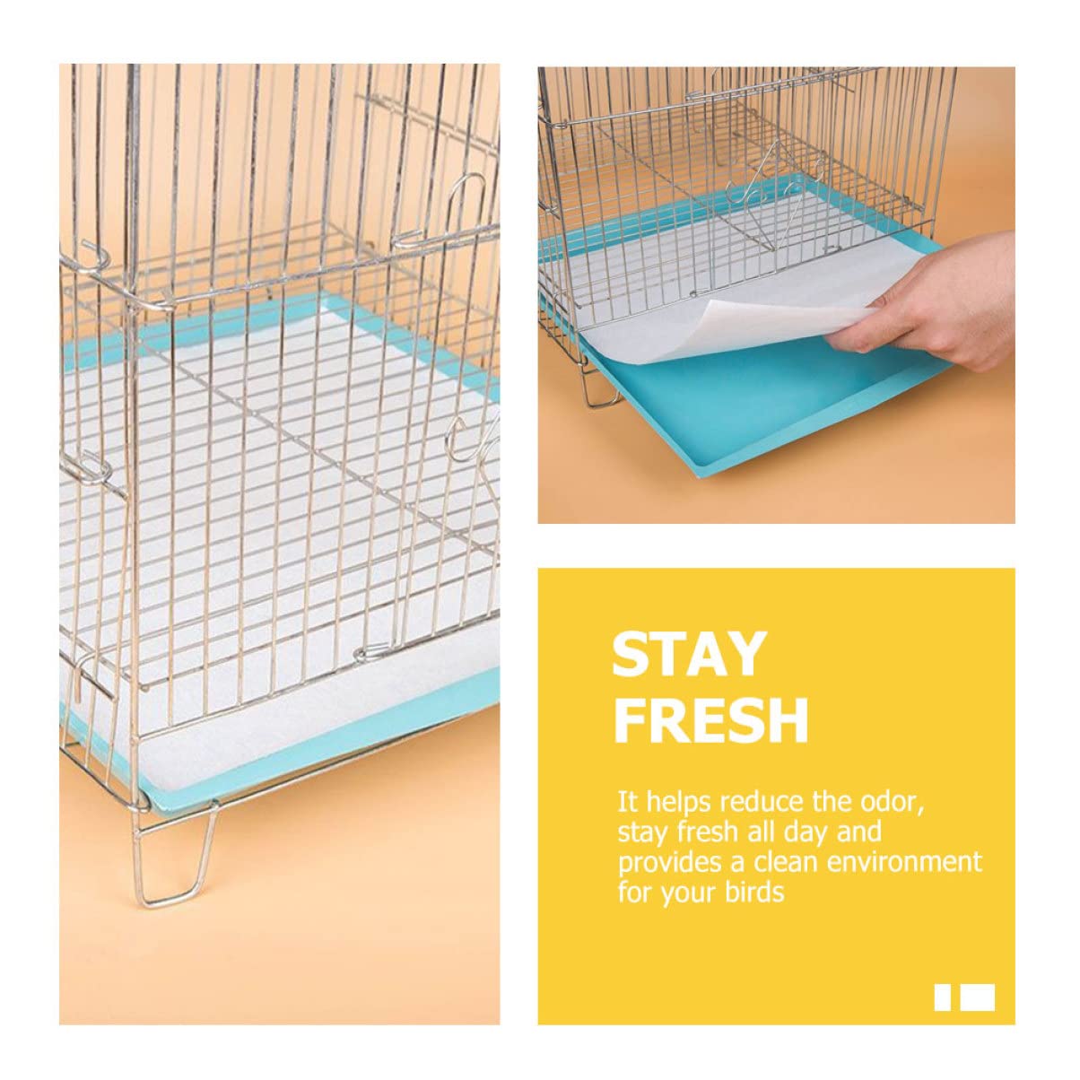 Angoily Tapis De Cage pour Perroquets 300 Pièces en Papier Réutilisable Épais pour Cage À Oiseaux Accessoires pour Perroquets Et Perruches