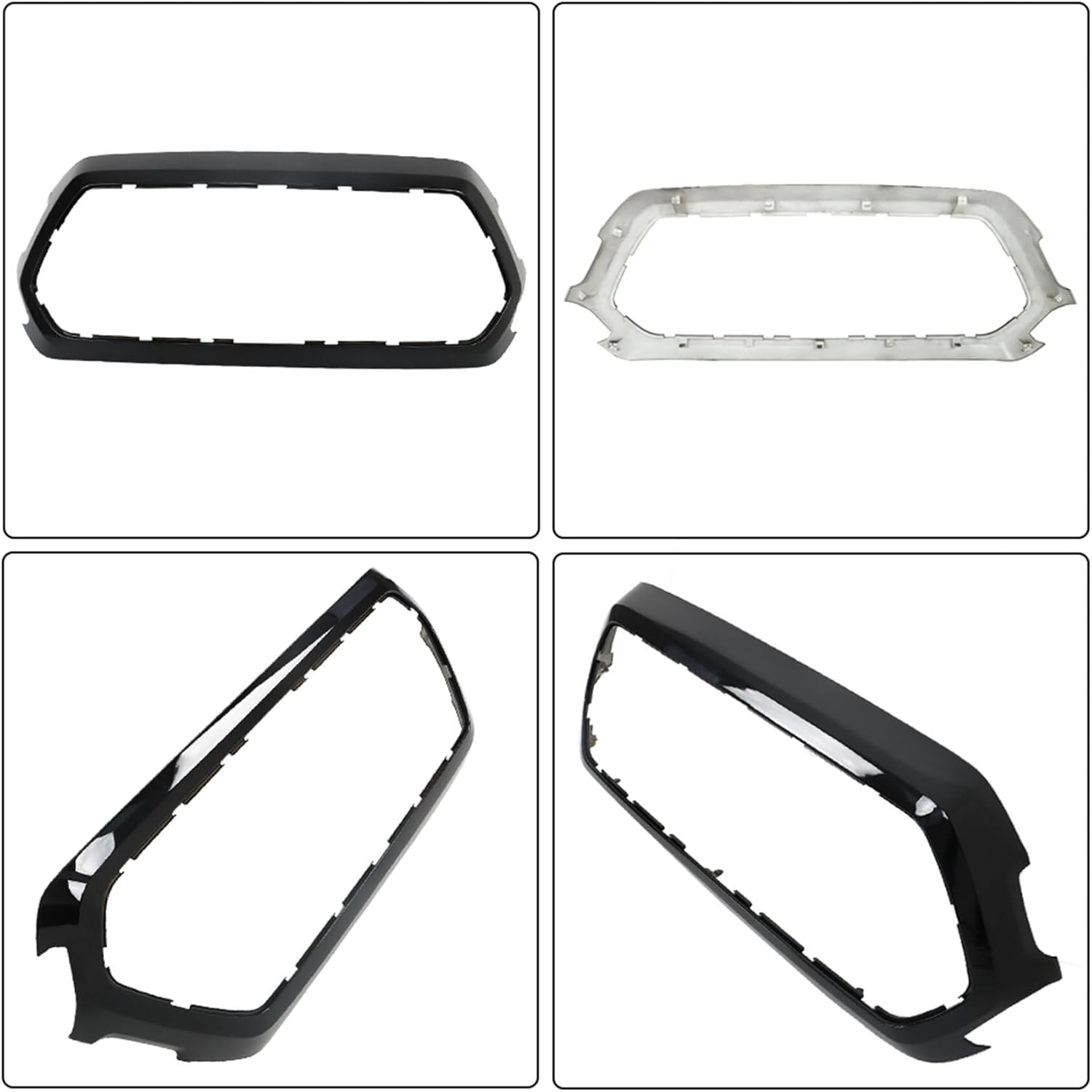 Silscvtt Front Upper Grille Outer Frame Surround Glossy Black Replacement for Ta-co-ma 2016-2022