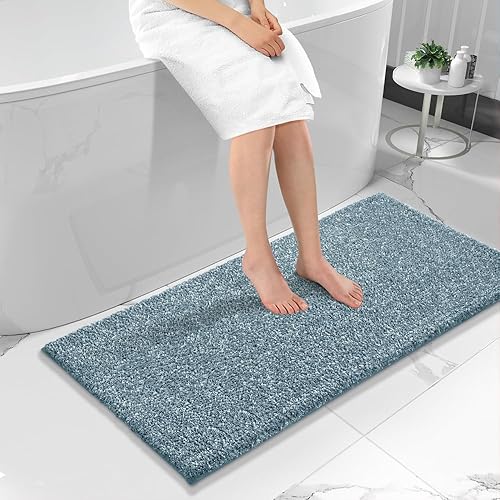 Miniatura 23 de Yimobra Alfombras de baño antideslizantes lavables de 24 x 17 pulgadas, tapete de baño de microfibra ultra suave y absorbente, alfombra decorativa