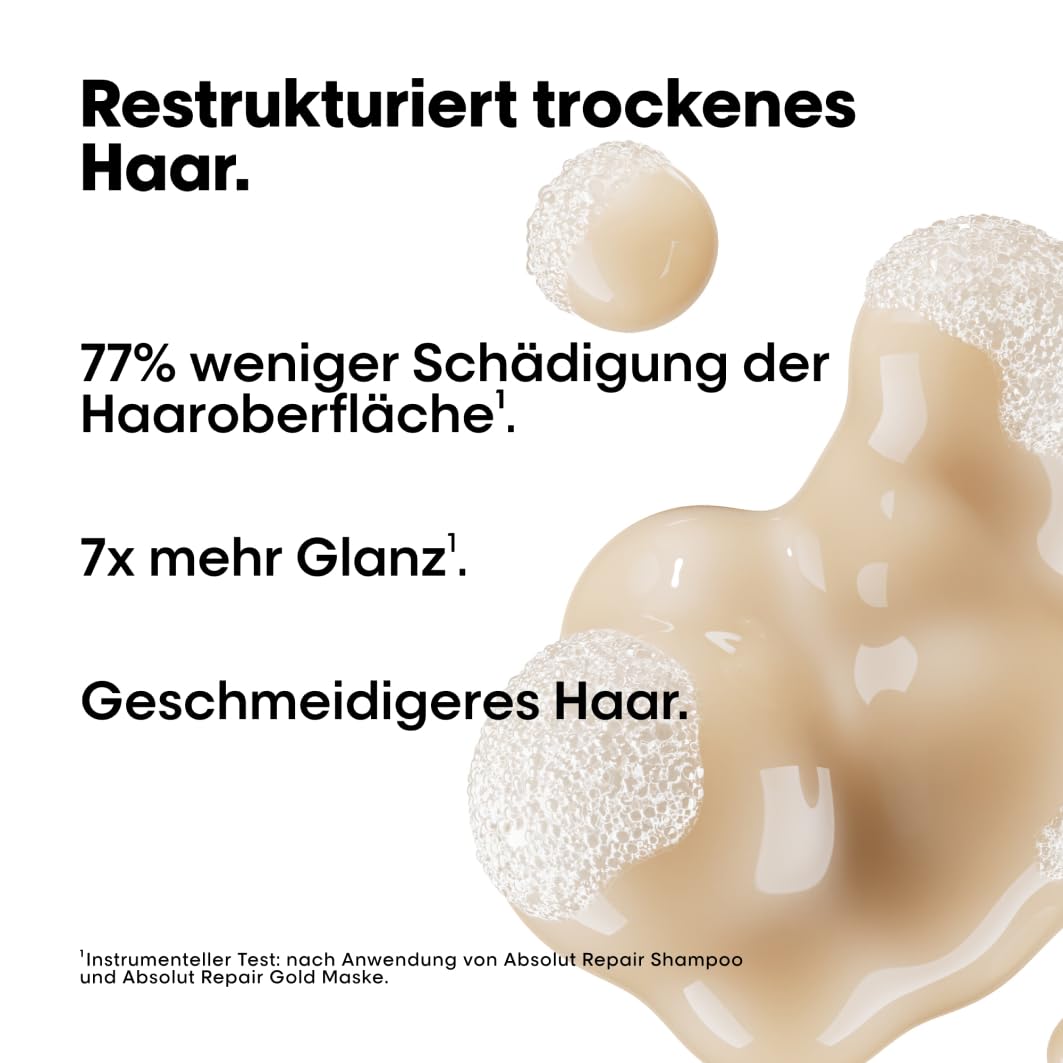 L'Oréal Professionnel Shampoo-Set für strapaziertes und trockenes Haar, Mit Quinoa, Serie Expert, Absolut Repair Shampoo 500ml & Nachfüllbeutel, Refill 500ml