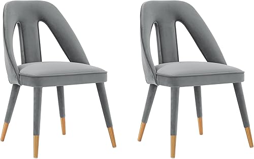 Miniatura 13 de Manhattan Comfort Neda - Sillas de comedor modernas de terciopelo con elegante diseño de respaldo en forma de T, acolchado de espuma de alta Verde