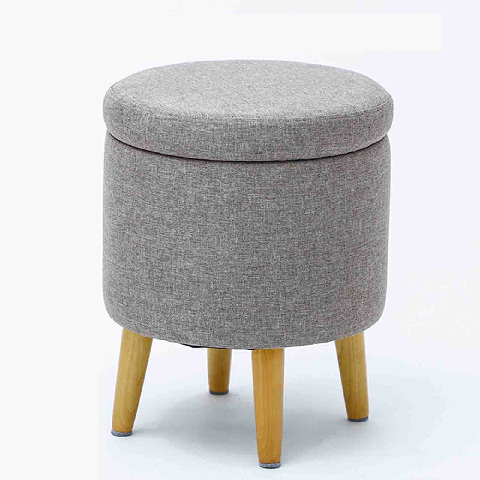 Pouf Repose-Pieds de Rangement Café Clair pour Salon et Chambre
