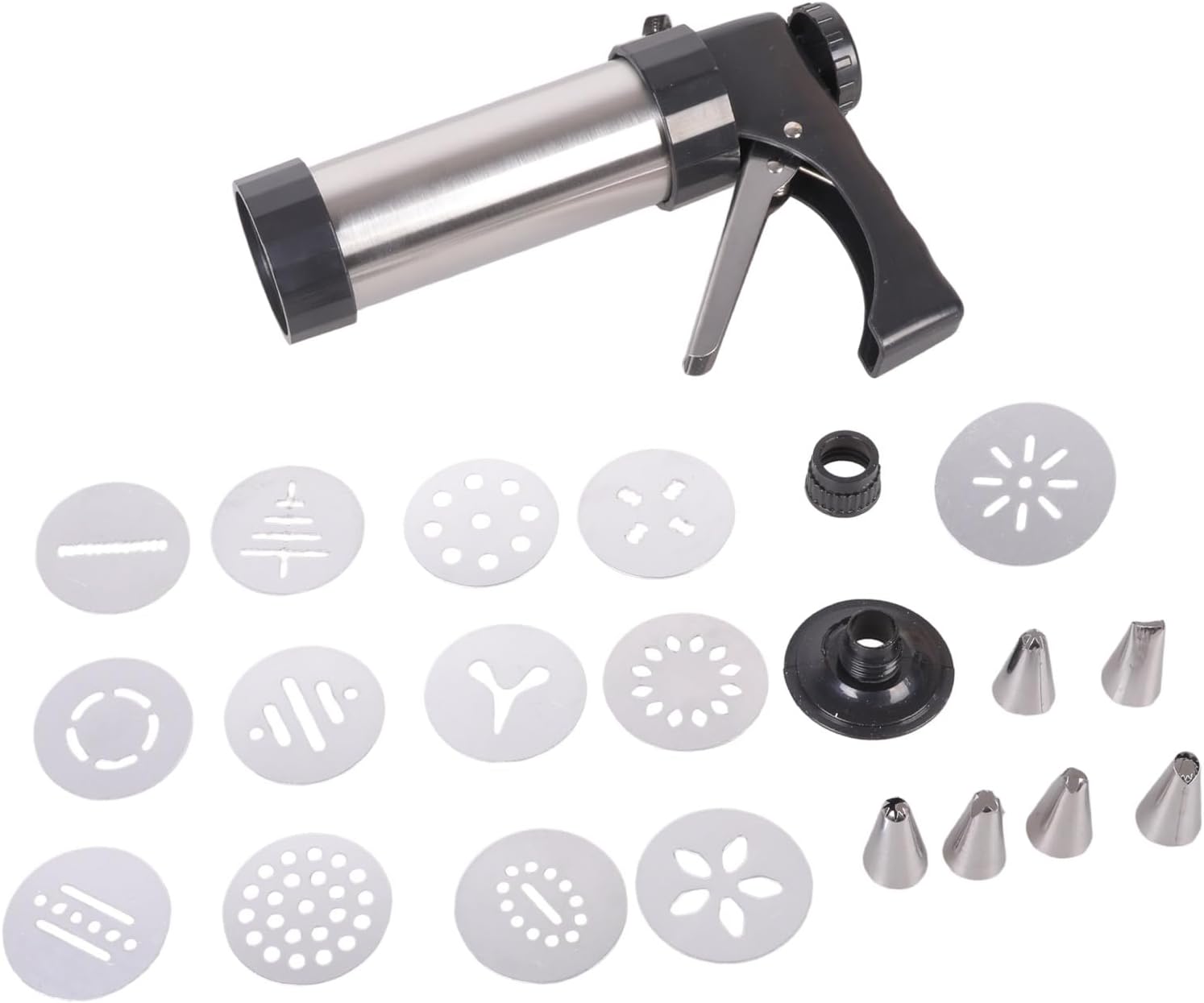 Cookie Press Cream Nozzles Cookie Baking Tools Pastry Nozzles Pastry Extruders Stainless Steel Cake Decorator Set Biscuit Maker
