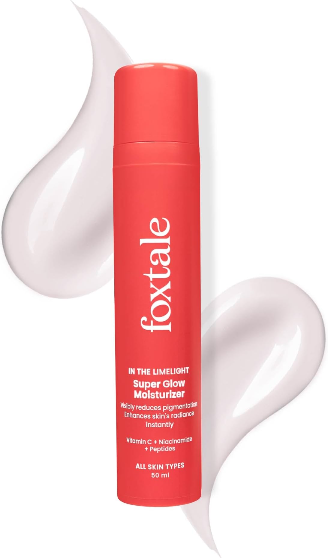 Foxtale Vitamin C Super Glow Moisturizer with Niacinamide & Peptides, Visibly Reduces Pigmentation, Enhances Skins Radiance Instantly, For All Skin Types, Women & Men - 50ml