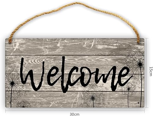 Miniatura 2 de Letrero de bienvenida intercambiable para decoración de puerta delantera, letrero colgante de madera rústica para casa de campo, porche, hogar,