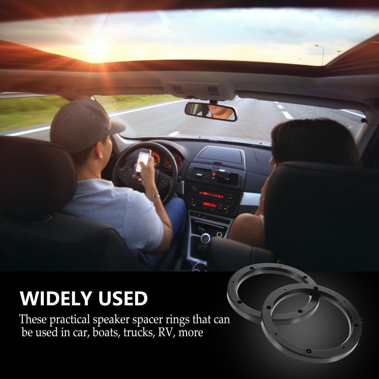 Condition photo showing New/Like New for VICASKY 4 Pcs 6.5 Speaker Spacer 6.5 Speaker Baffle 6x9 Speaker Baffles Auto Car Universal Fit ABS Speaker Spacers Car Stereo Speaker Spacer Adaptor 6.5 inch Speaker Spacers,Car Door Speaker