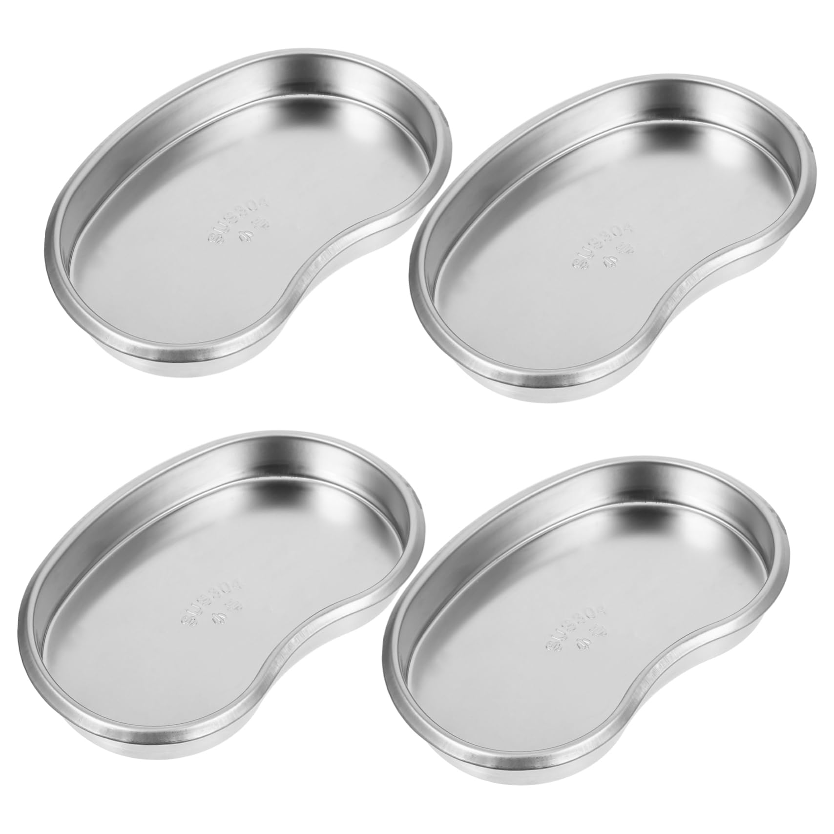 Nierenschale aus 304 Edelstahl Ovale Form Nahtloses Design Leicht zu Reinigen 4 Stück Klein für Arztutensilien und Klinik