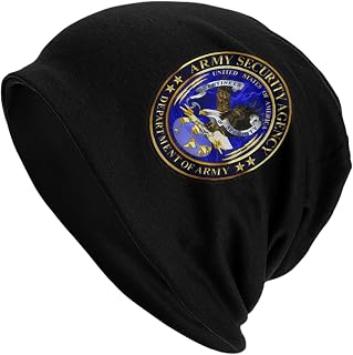 Tavos Army Security Agency ASA Seal Adult Knitted Hat Beanie Winter Warm Skull Hat Black