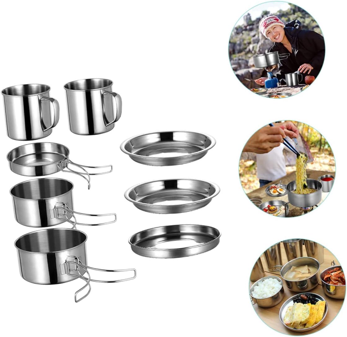 ibasenice Complete Camping Kitchen Accessories Portable Cooking Set for Hiking BBQ and Picnic