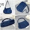 LassZone Canvas Messenger Bag for Women Men, Large Hobo Crossbody Bags Soft Denim Shoulder Handbag with Multiple Pockets Adjustable Strap for Travel Work School #1