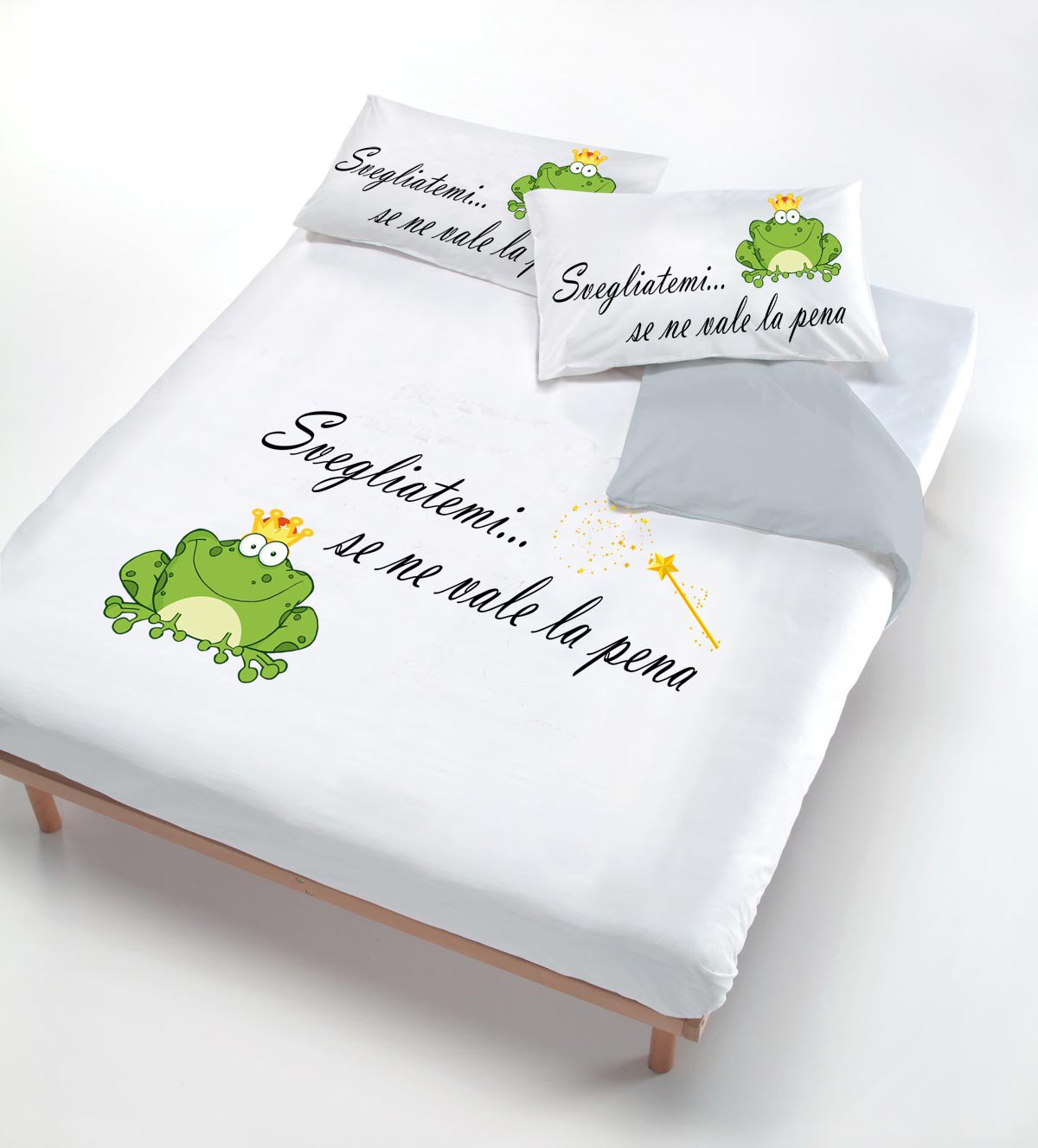Italian Bed Linen Digital Duvet Cover Set (Bag Sheet 150x200cm + Pillowcase 52x82cm),Wake me up, SINGLE