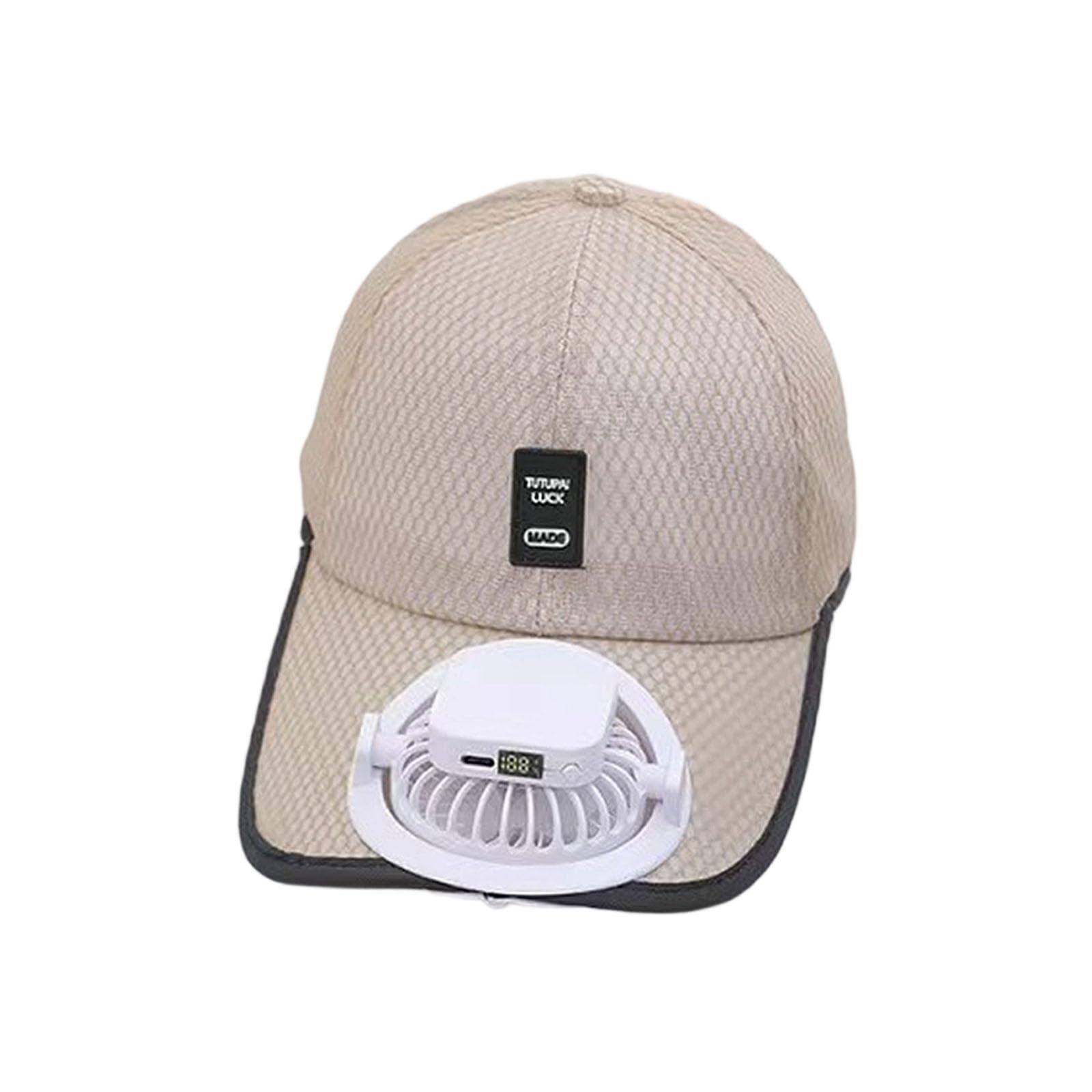 Kaeltsyn Powered Cooling Baseball Cap with USB Rechargeable Battery and Adjustable Wind for Outdoor Activities Unisex Ventilated Cap